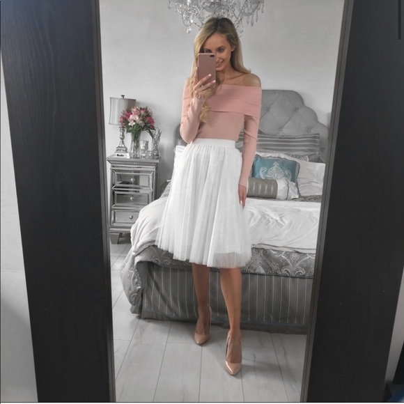 LAST 2!!!! Off the Shoulder Knitwear Pink Crop Top - Picture 7 of 8